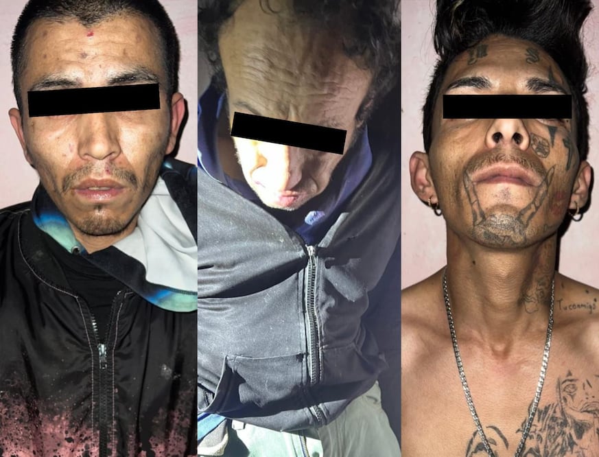 Edgar Ricardo “N”, Martín Gerardo “N” y César Alberto “N” fueron detenidos en posesión de estupefacientes y acusados de privación de la libertad de la menor. Foto Especial