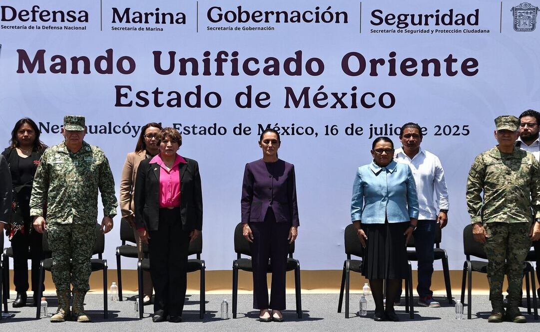 Claudia Sheinbaum explicó que la iniciativa Mando Único Oriente forma parte de una estrategia de seguridad basada en cuatro ejes fundamentales. Foto: Berenice Fragoso / El Universal Estado de México