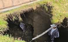 Colapsa colector pluvial en Capultitlán tras lluvias atípicas; autoridades ya reparan la zona