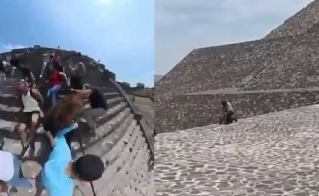 La cámara 360 del turista logró capturar varios momentos desde distintos ángulos.  Captura de pantalla