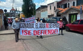 Pobladores del Valle de Teotihuacán marchan contra el "huachicoleo" de agua en pozos de la región