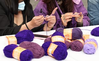 ¿Tejes? La UAEMéx busca "abrazar" con arte y estambre morado al emblemático Árbol de la Mora