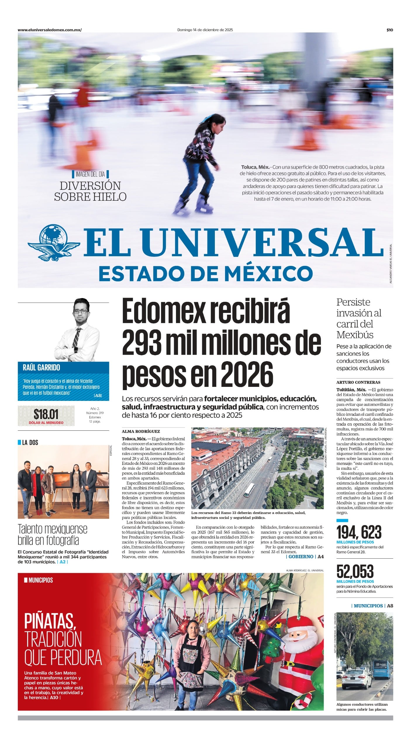 Portada del 14 de diciembre
