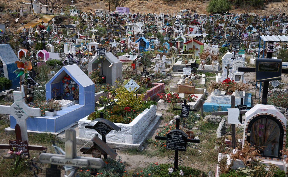 La hectárea adquirida a los ejidatarios se ocupó en menos tiempo del previsto, en su mayoría debido a los decesos por Covid-19.  Foto: Luis Camacho / El Universal Estado de México