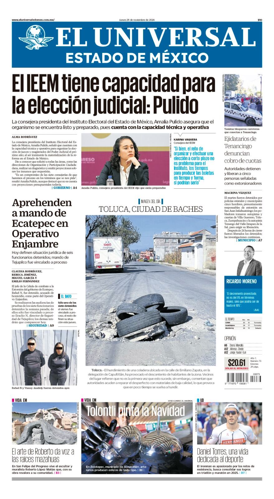 Portada 28 de noviembre del 2024