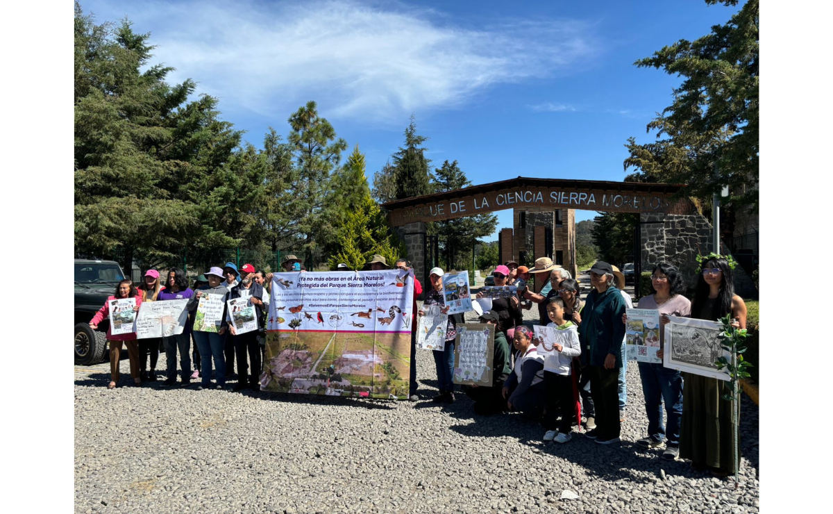 Las protestas contra las obras en el Parque Sierra Morelos se registran desde octubre de este año. Foto: Miguel García