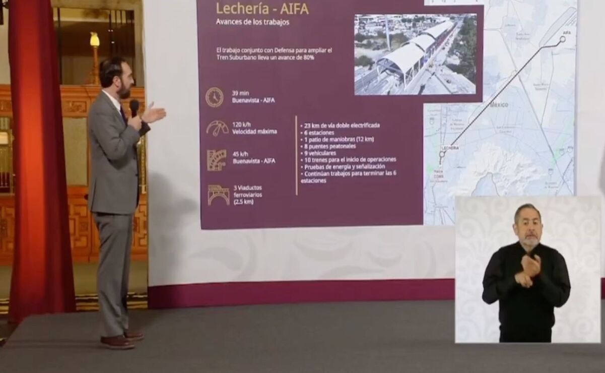 Delfina Gómez Álvarez comparte avance del 80% del Tren Suburbano Lechería-AIFA