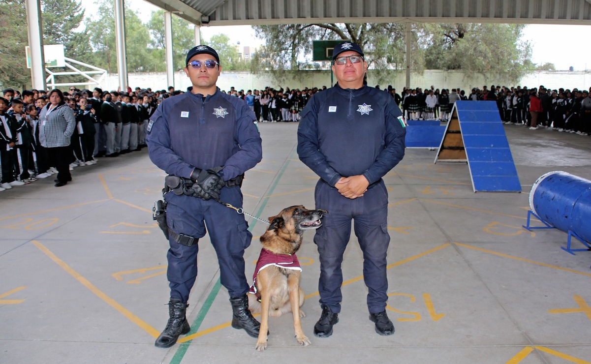 Los binomios caninos (conformados por un elemento canino y su manejador) realizaron ejercicios de búsqueda / Foto Especial
