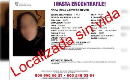 Rosa Isela, de 27 años, fue encontrada sin vida en Calimaya tras días de búsqueda