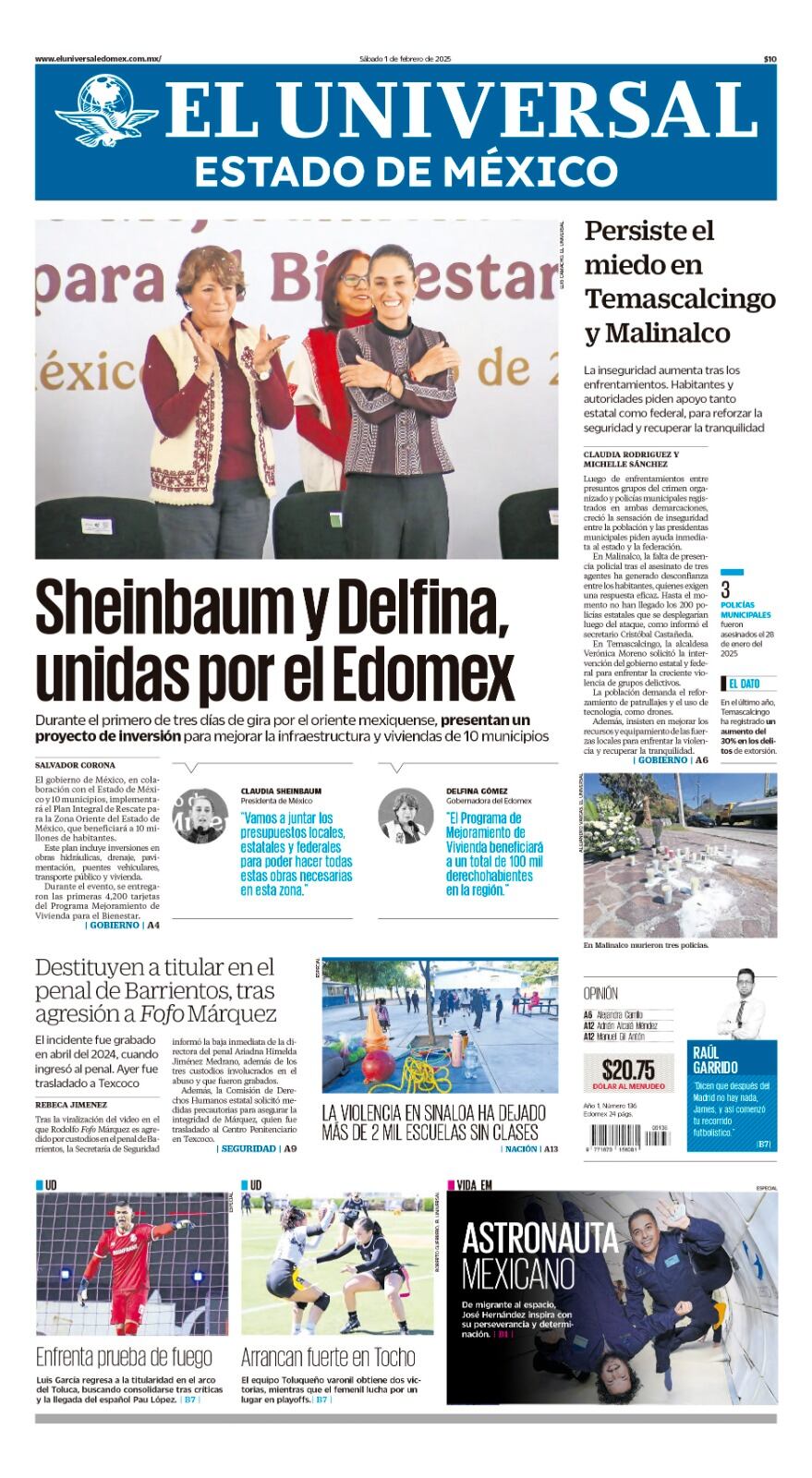 Portada Edomex 01 de febrero 2025
