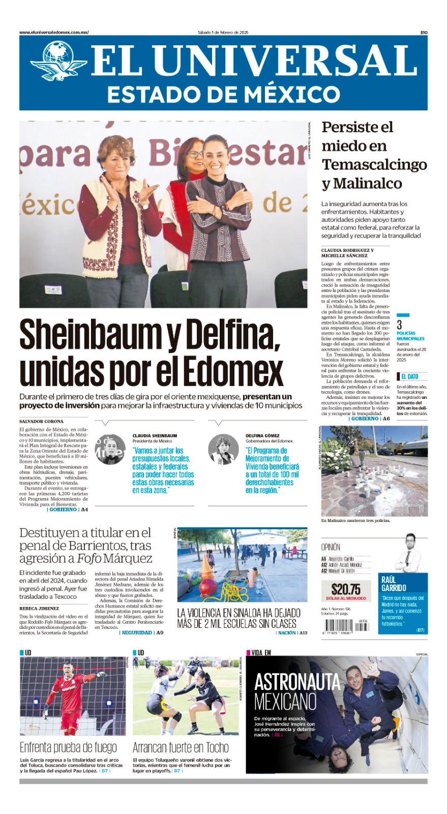 Portada Edomex 01 de febrero 2025