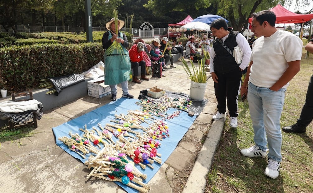 Desde las 05:00 horas, el Parque 18 de Marzo se convierte en un taller abierto donde la tradición de la Semana Santa cobra forma bajo los árboles. Foto Alejandro Vargas / El Universal