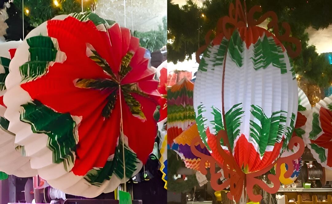 Los faroles navideños de papel se pintan a mano y se hacen los dobleces, el llamado acordeón. Foto: Especial