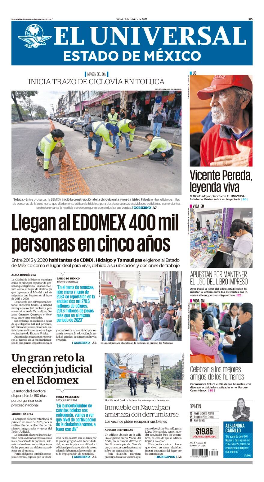 Portada del 5 de octubre del 2024