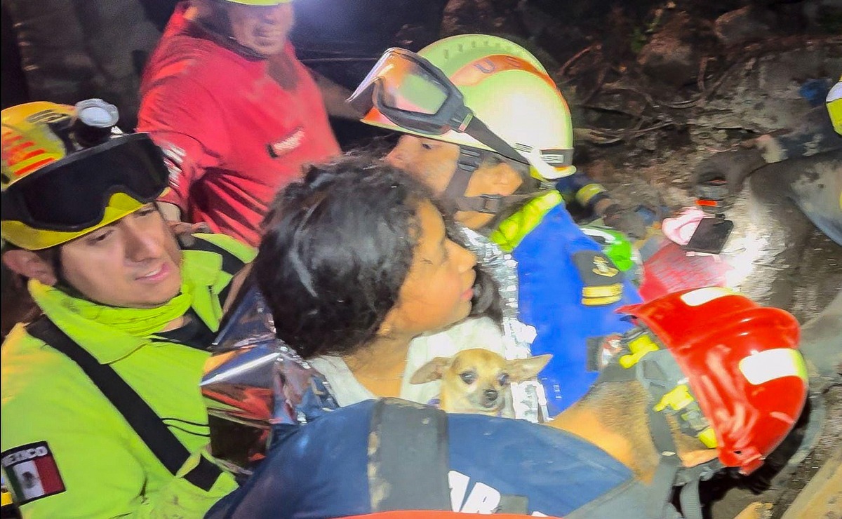Rescatan a Ivonne junto a su perrito