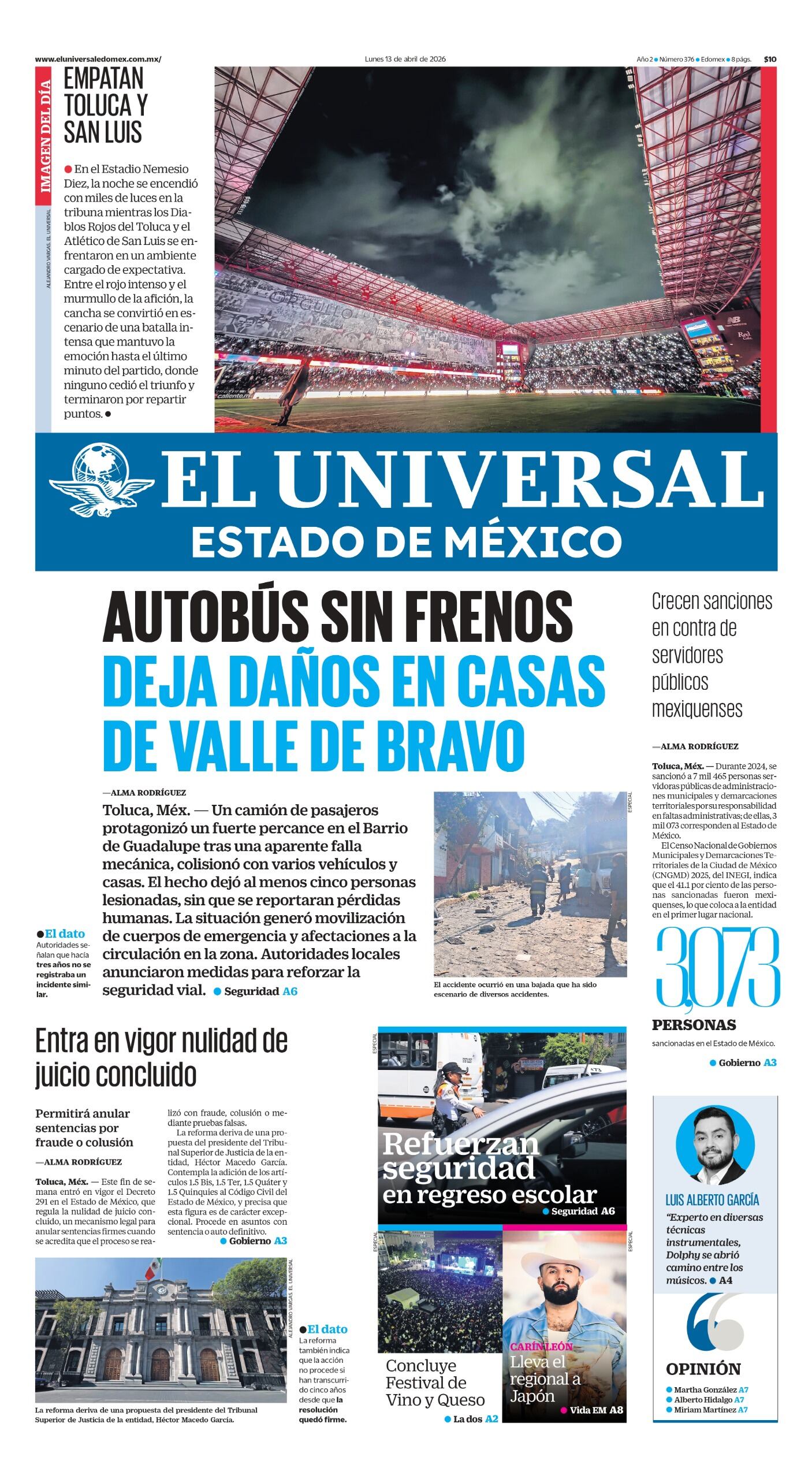 Portada 13 de abril de 2026