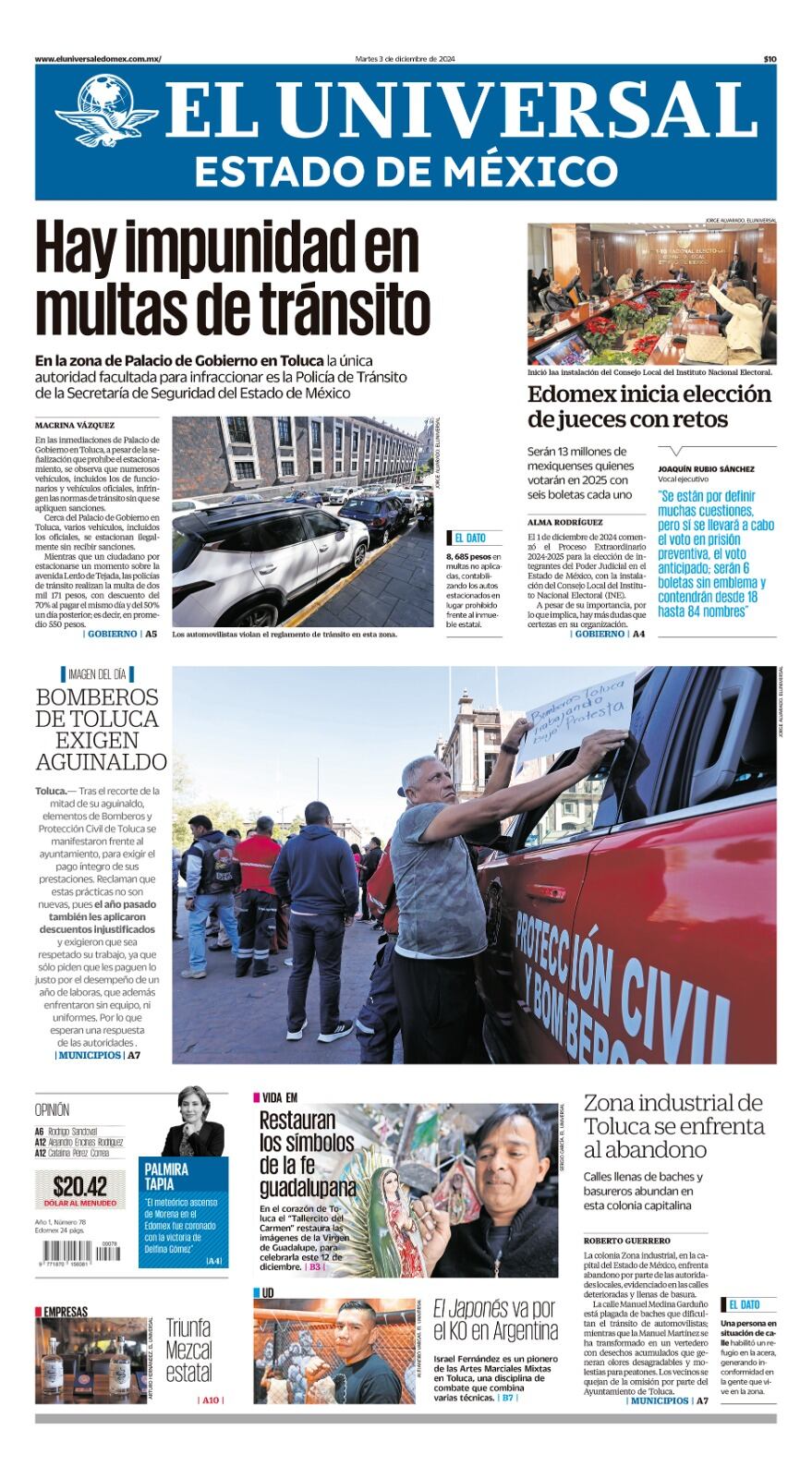 Portada 3 de diciembre del 2024