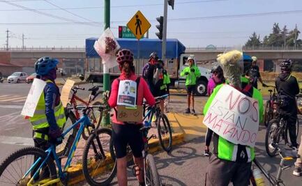 Toluca: Ciclistas exigen justicia por Cinthya tras bloqueo en Comonfort y Las Torres