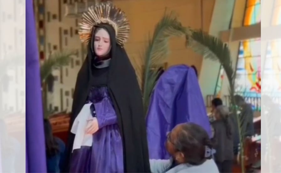 ¿Milagro en San Mateo Atenco? Reportan que la Virgen de los Dolores "llora" en plena Semana Santa