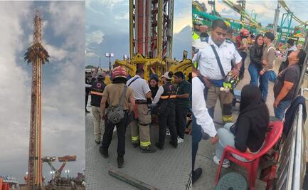 Falla mecánica deja a siete personas atrapadas en lo alto de juego en Chalco