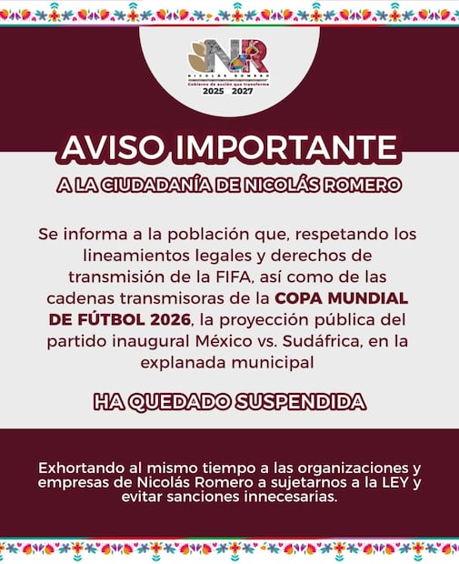 Vecinos de Tlanepantla podrán acudir a Palza Whichita a disfrutar del acto inaugural del Mundial. Foto. Especial