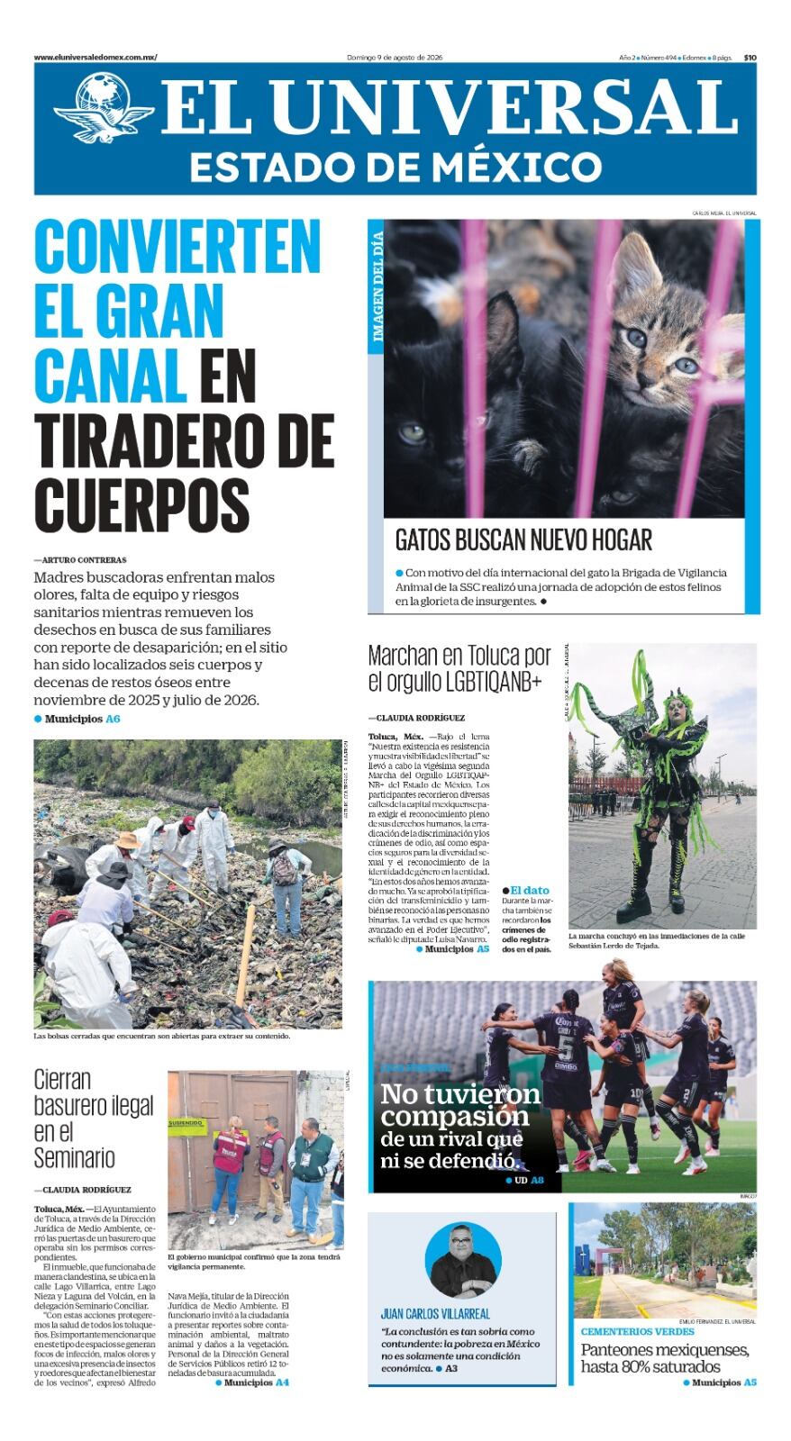 Portada del 09 de agosto del 2026