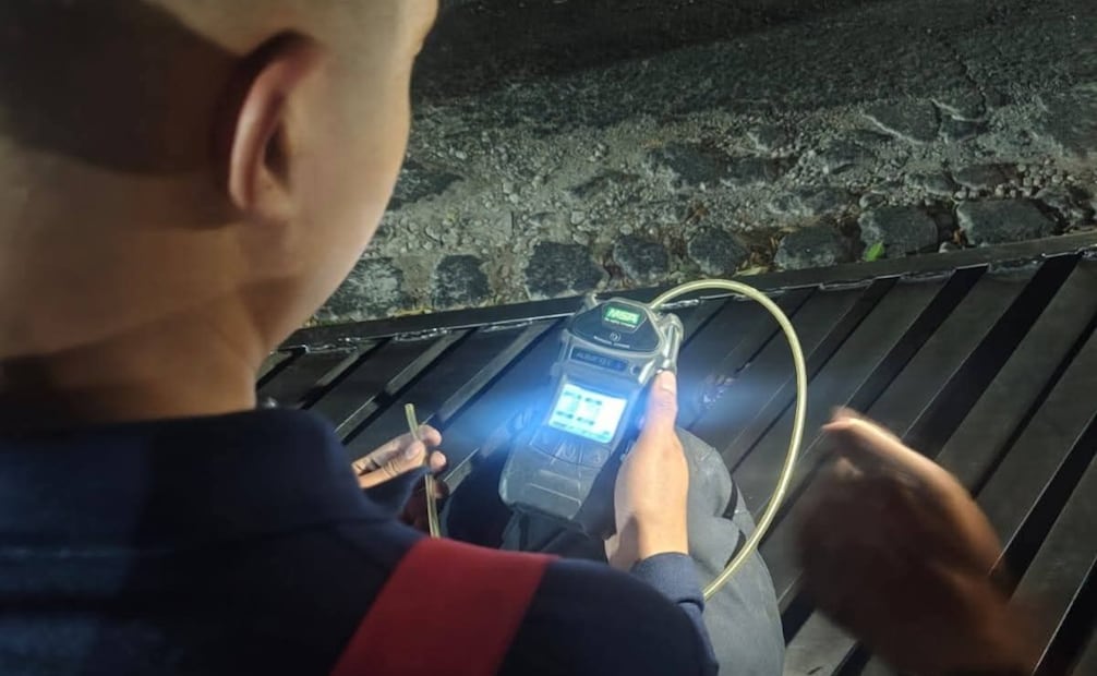 Los detectores de gases pesados y tóxicos no registraron ninguna lectura de peligro para los habitantes de la zona. Foto Especial