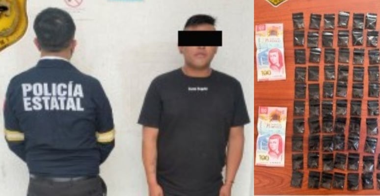 Detienen a hombre con 90 dosis de droga en Nicolás Romero durante operativo