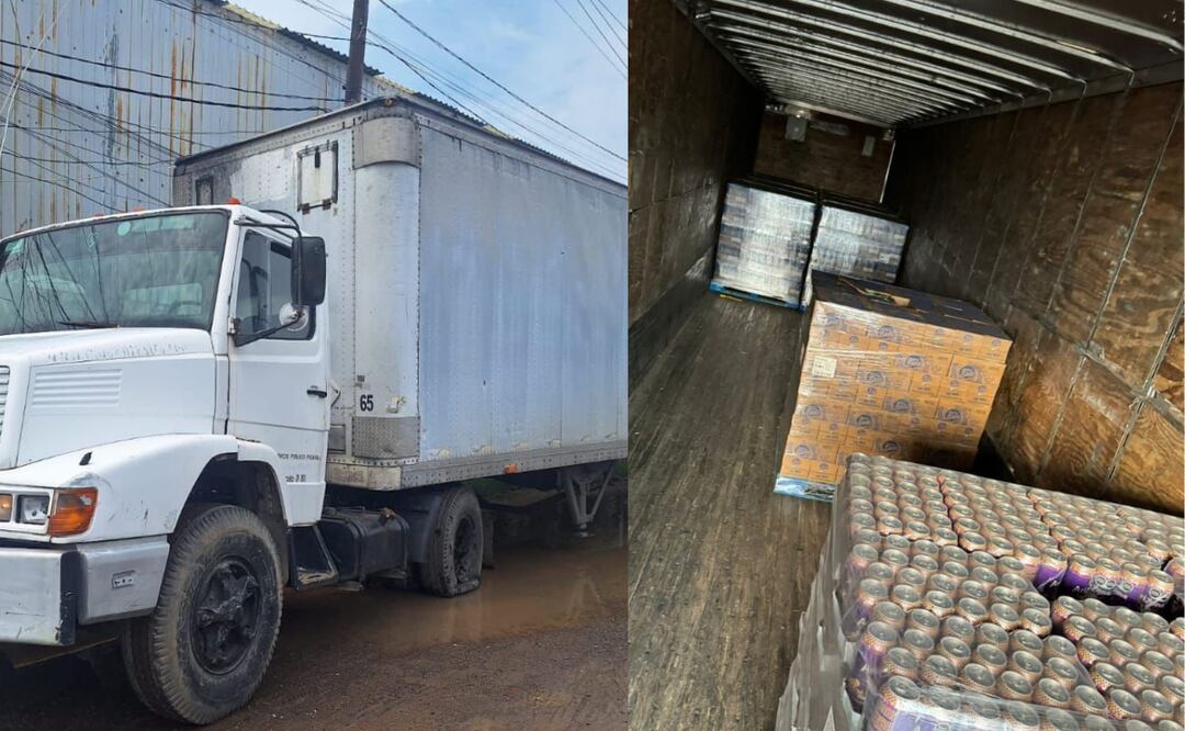 El camión transportaba bebidas cuyo valor en conjunto suman aproximadamente 200 mil pesos FOTO: Especial