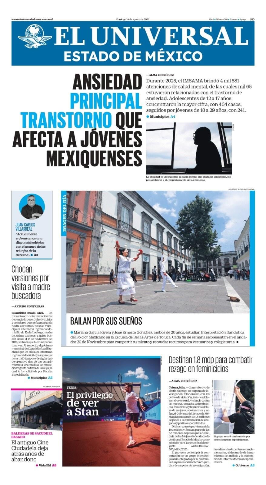 Portada del 16 de agosto