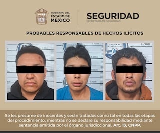 Mando Unificado detiene a tres presuntos distribuidores de droga en Naucalpan