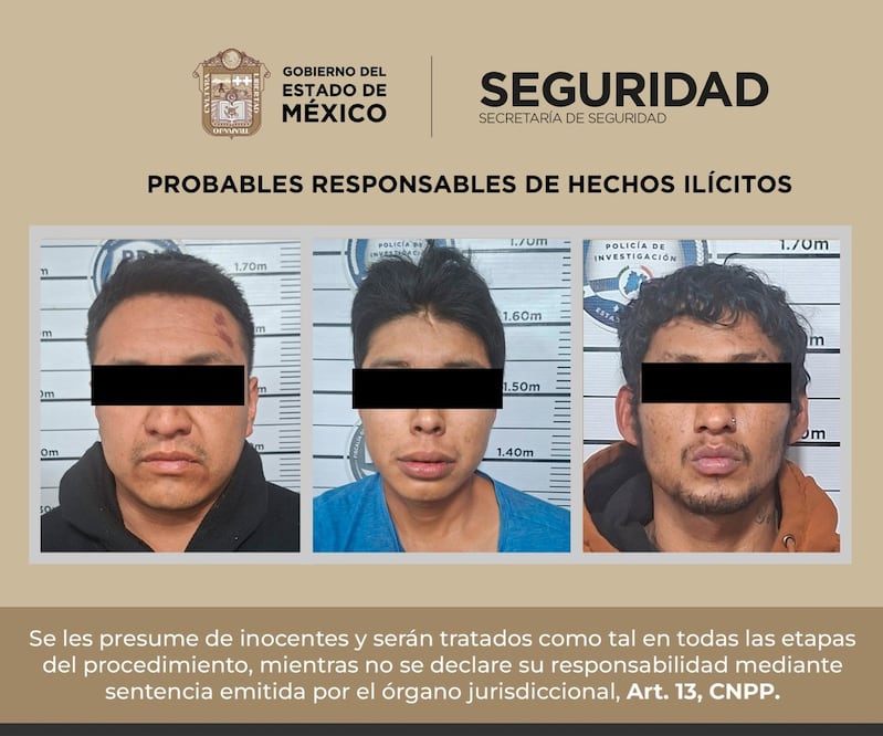 Los detenidos fueron identificados como Armando y Miguel, ambos de 29 años, y Luis, de 21 años. Foto: especial