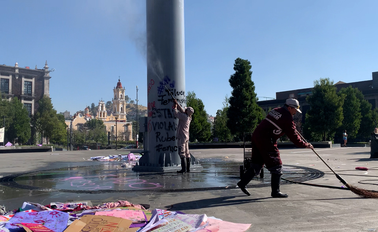 Las cuadrillas de servidores públicos señalaron que las tareas continuarán durante aproximadamente una semana. Foto: Sergio García / El Universal Estado de México