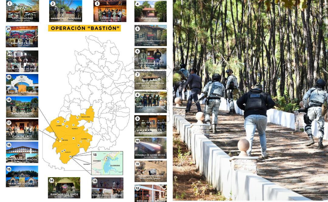 Inmuebles de lujo asegurados a la Familia Michoacana en el Estado de México. Foto: Especial