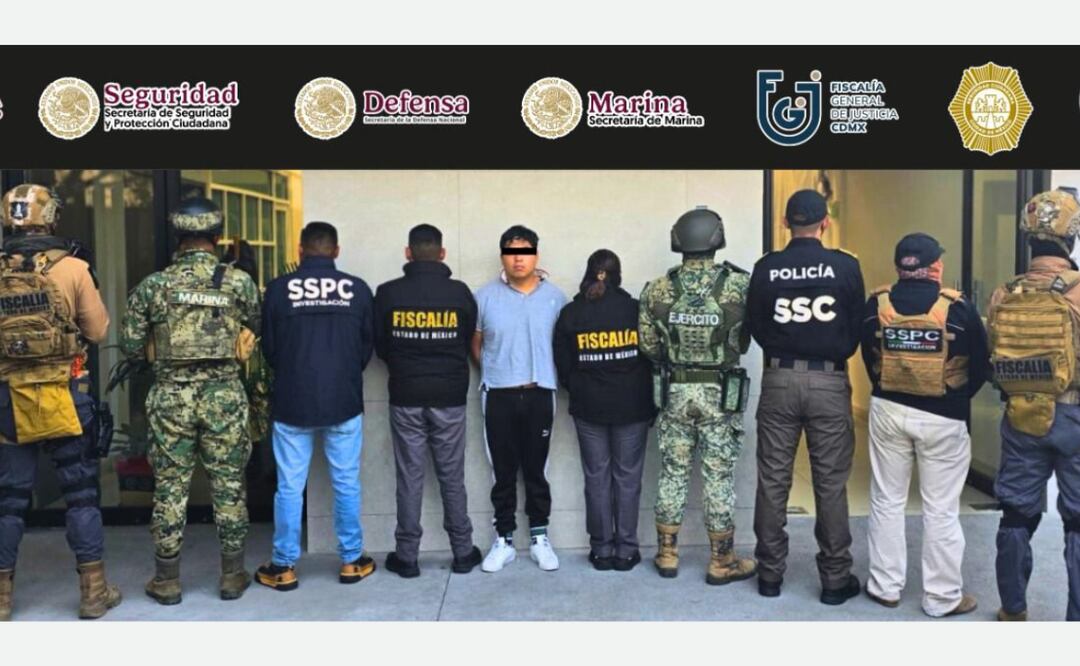 Brandon Salvador “N”, alias “Gastón”, líder de la organización criminal “Los Gastones”, tras su detención e ingreso al penal de Chiconautla, Ecatepec. Foto: Especial