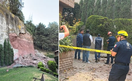 Acordonan zona de deslave en Jardines de la Herradura, en Huixquilucan