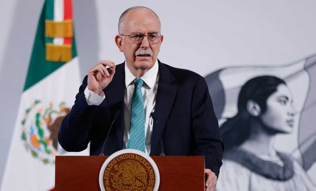 Julio Berdegué Sacristán, durante la mañanera del 15 de abril del 2025 en Palacio Nacional. Foto: Diego Simón / EL UNIVERSAL