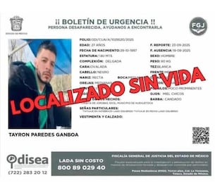 Hallan sin vida a Tyron Paredes, repartidor desaparecido en el Estado de México