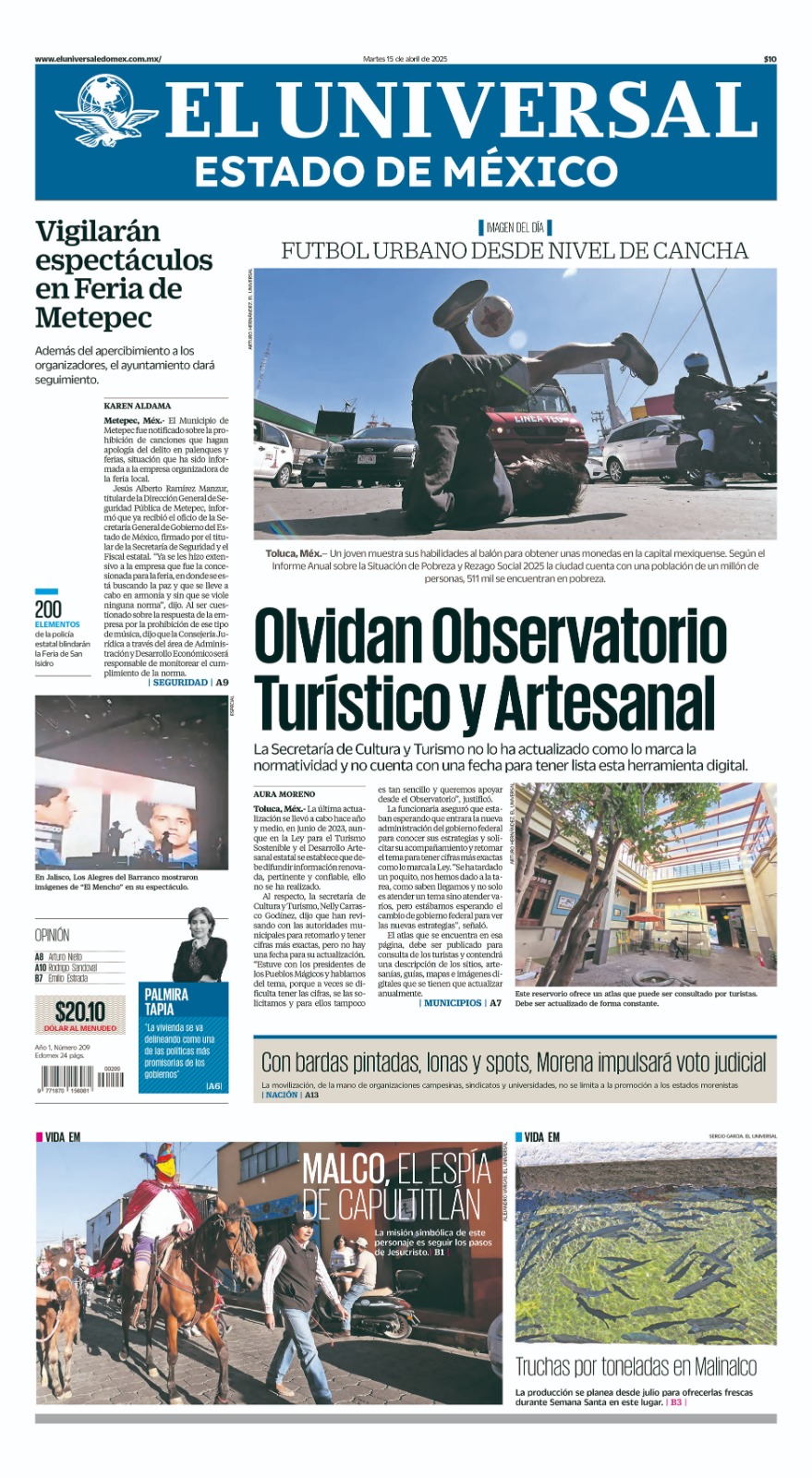 Portada del 15 de abril 2025
