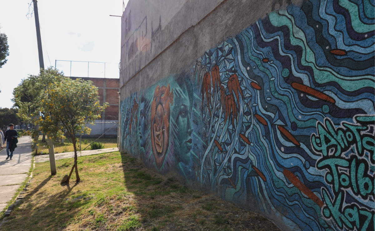 Color y vida en las calles de Metepec: uno de los 20 murales creados por artistas locales para recuperar espacios vandalizados / Foto: Arturo Hernández