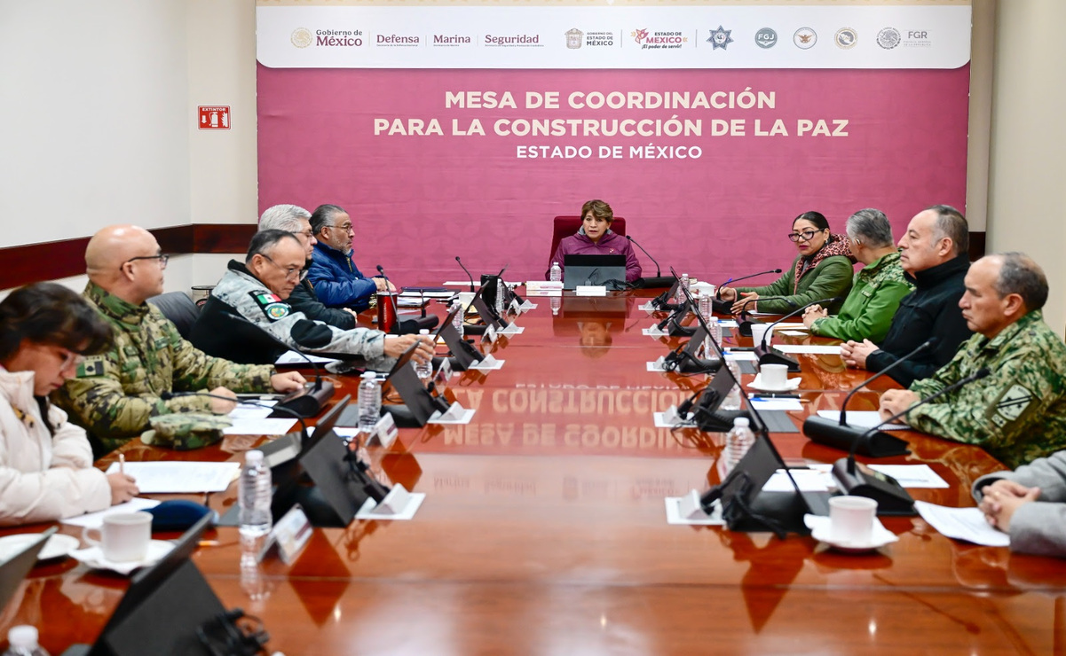 Mesa de Coordinación para la Construcción de la Paz, celebrada en el Palacio de Gobierno del Estado de México. Foto: Especial