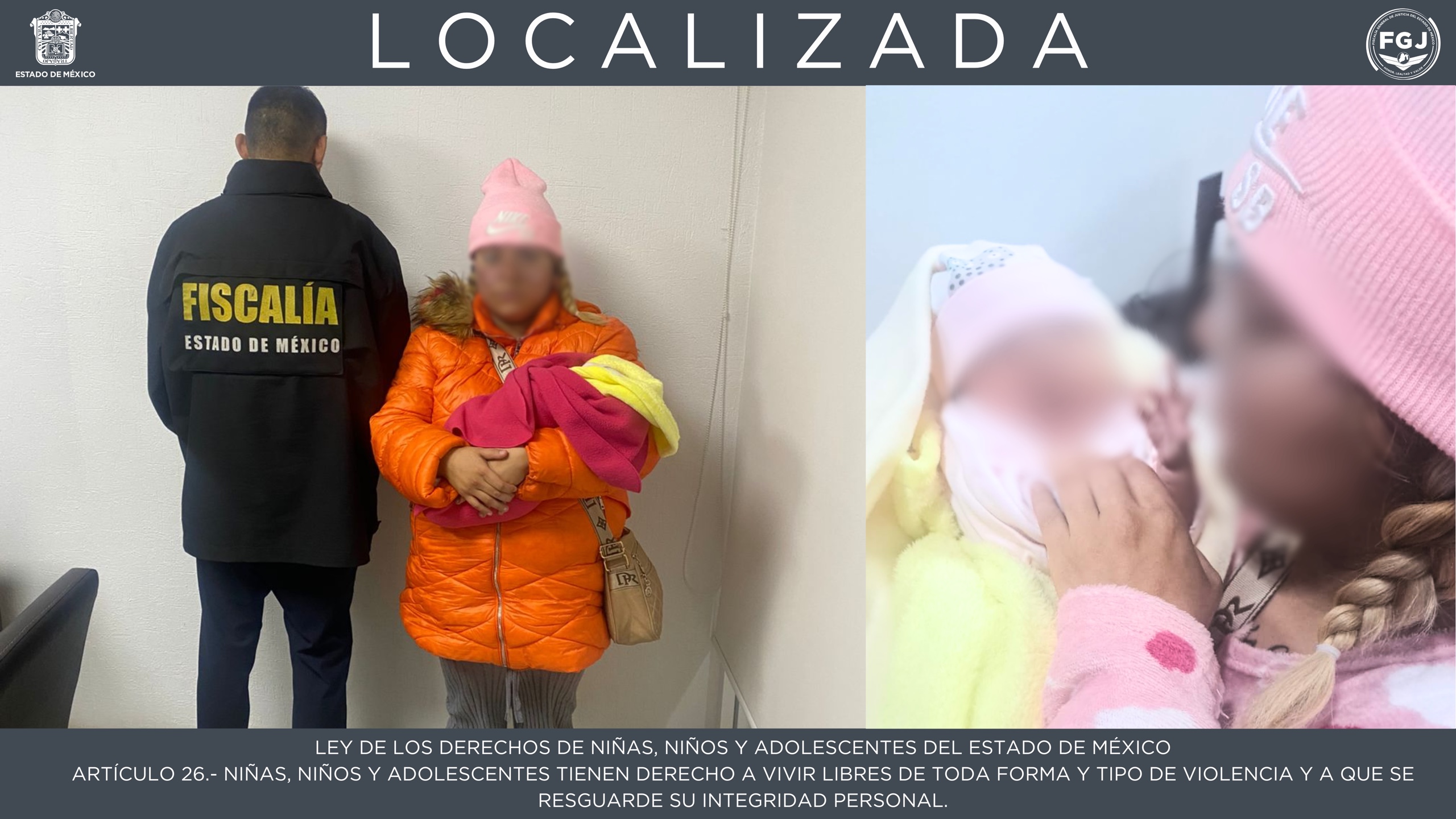 Bebé sustraída en Tultitlán es encontrada sana y salva