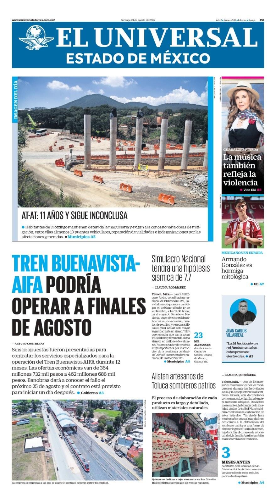 Portada del 23 de agosto