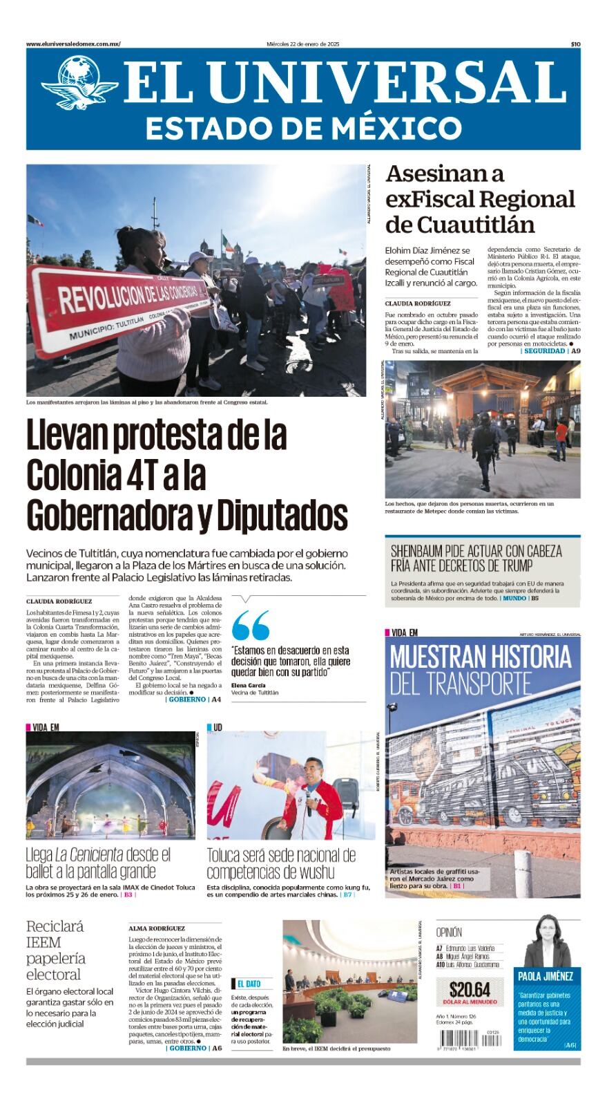 Portada Edomex 22 de enero de 2025