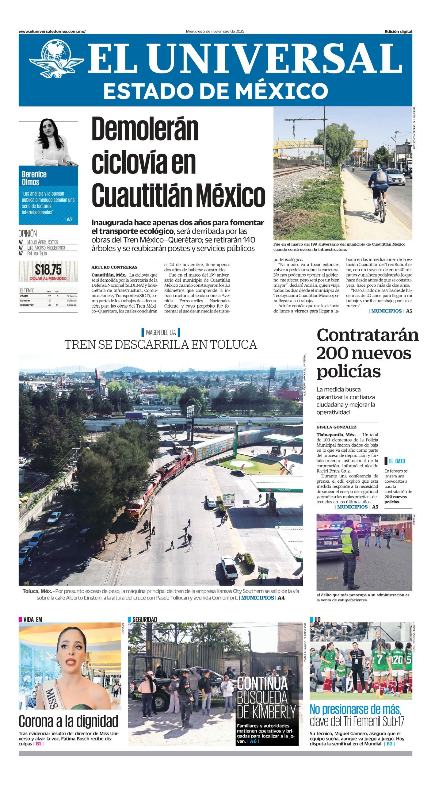 Portada del 05 de noviembre