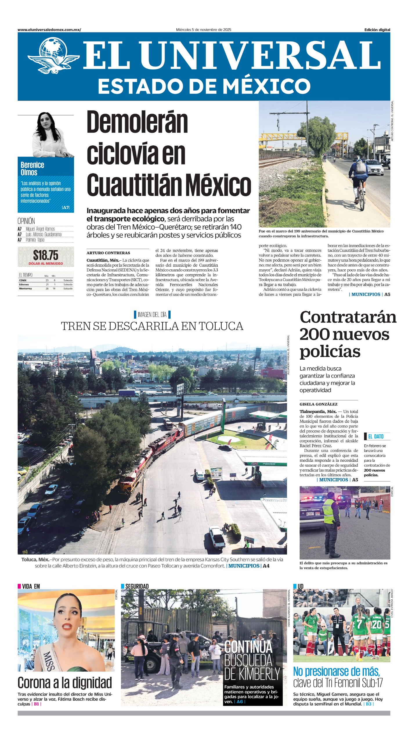 Portada del 05 de noviembre