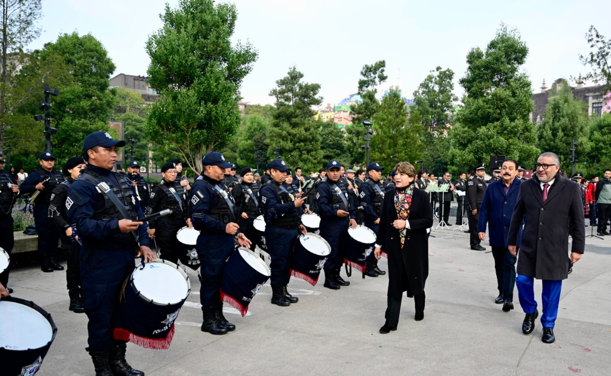 Edomex: Gobernadora Delfina Gómez Álvarez lidera emotivo homenaje a la Bandera Nacional