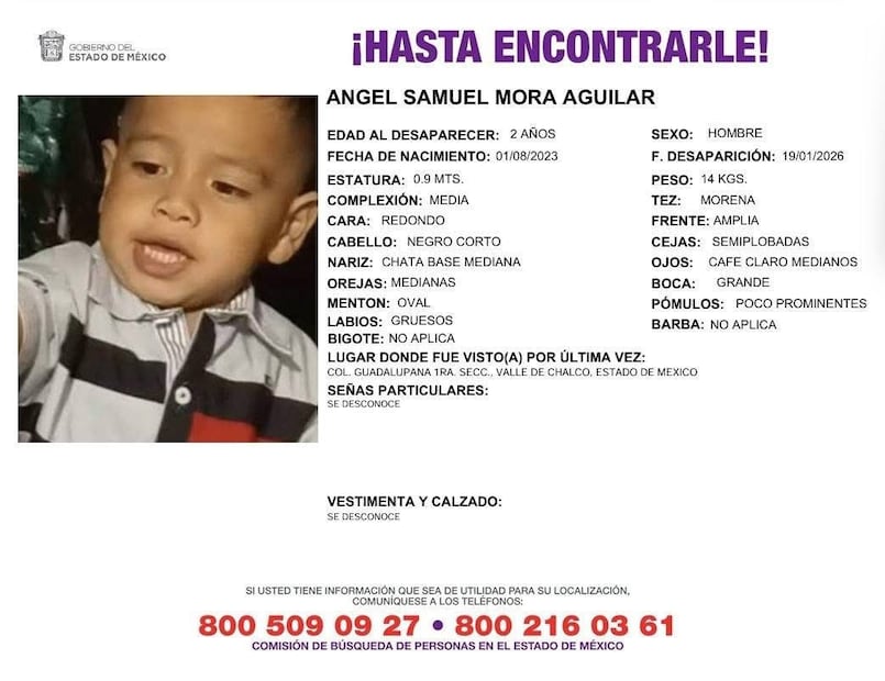 Los gemelos Ángel Samuel y Fátima Abigail, de apenas 2 años, desaparecieron junto a su madre en Valle de Chalco. Foto Especial