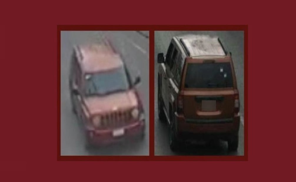 La camioneta tipo Jeep de color naranja en la que viajaban los sospechosos fue ubicada a través de cámaras de videovigilancia y labores de inteligencia. Foto Especial