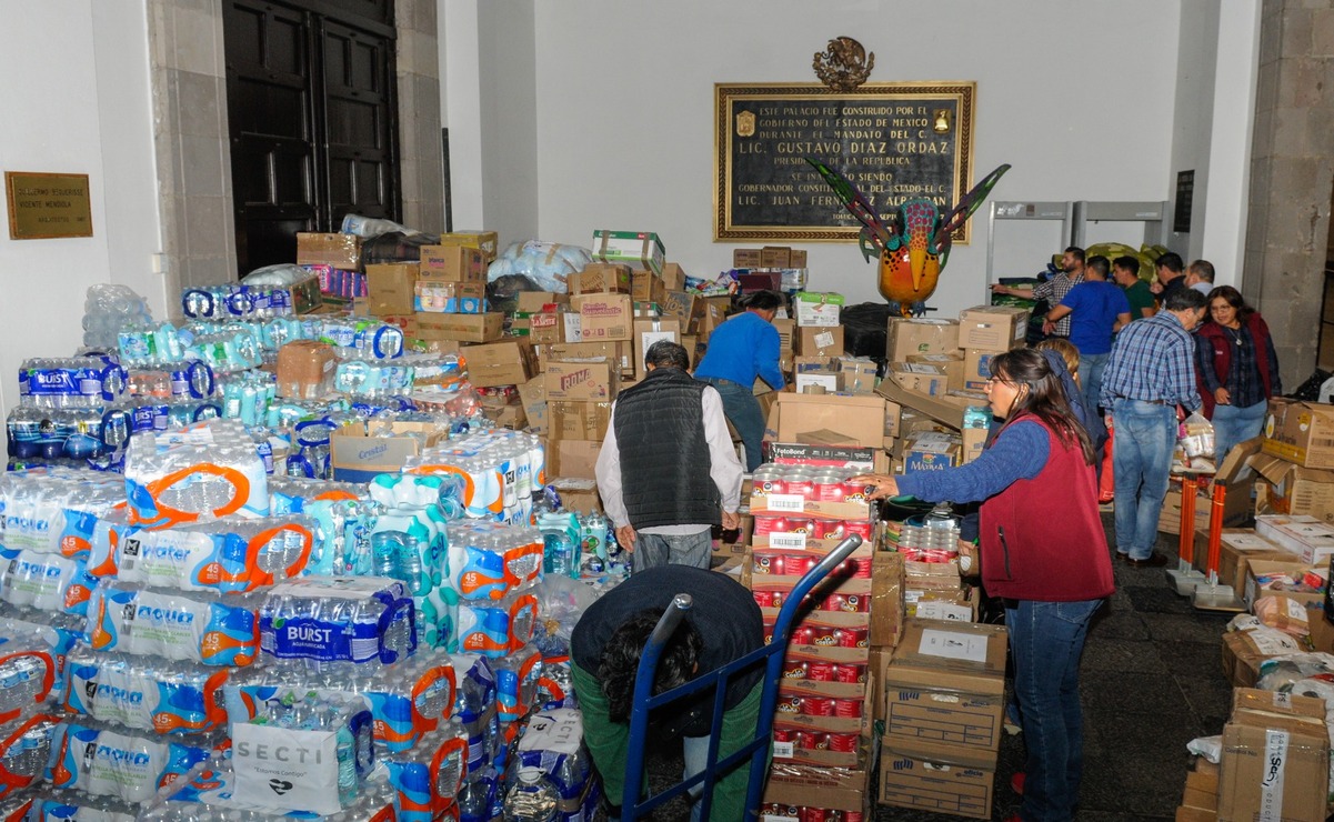 Edomex envía 15 toneladas de ayuda a Hidalgo tras emergencia por lluvias, Delfina Gómez pide seguir donando 